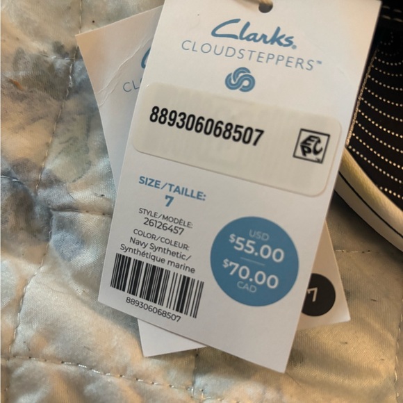 Clarks Cloudsteppers Marine Blue Sandals - Picture 3 of 3